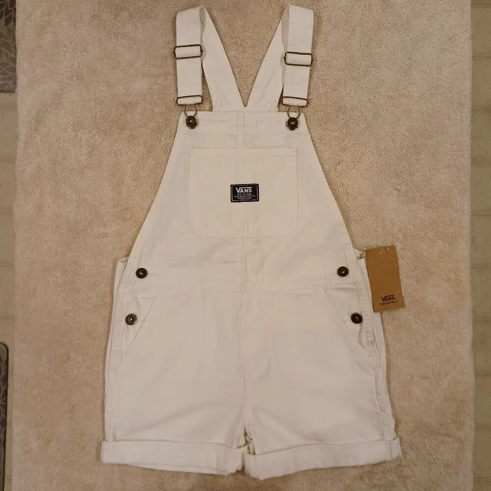 Vans Girls Large Ground Work Shortall Marshmallow White Overalls VN000G8WFS8